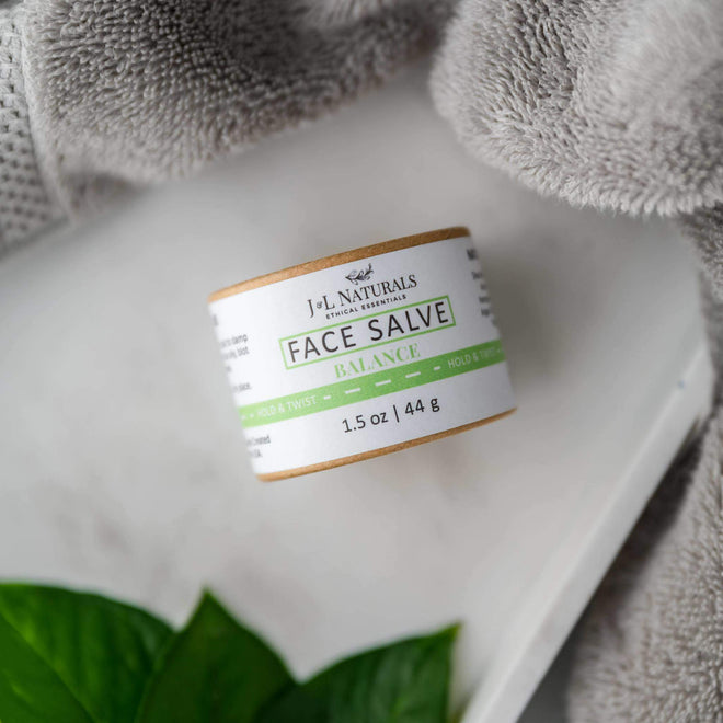 Face Salve-J&L Naturals-Biodegradable,Cedarwood,Clove,Face,Lavender,Men's,Non-CBD,Rose Geranium,Salves,Tea Tree,Ylang Ylang