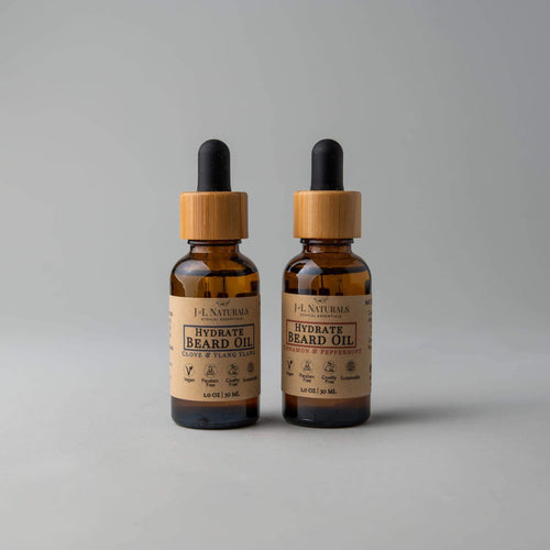 Beard Oil Pick-2-J&L Naturals-Beard Oils,Cedarwood,Cinnamon,Lemongrass,Men's,Non-CBD,Peppermint,Recycleable,Tea Tree,Ylang Ylang